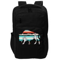 Funny Bison Desert Cactus Serape Western Impact Tech Backpack