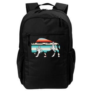 Funny Bison Desert Cactus Serape Western Daily Commute Backpack