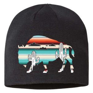 Funny Bison Desert Cactus Serape Western Sustainable Beanie