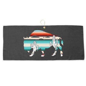 Funny Bison Desert Cactus Serape Western Large Microfiber Waffle Golf Towel