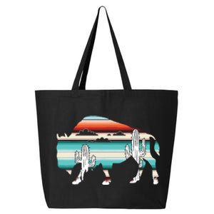 Funny Bison Desert Cactus Serape Western 25L Jumbo Tote