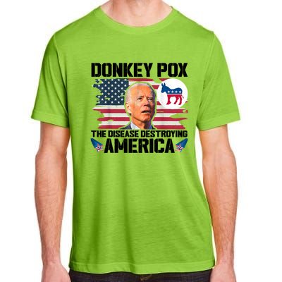 Funny Biden Donkey Pox The Disease Destroying America Adult ChromaSoft Performance T-Shirt