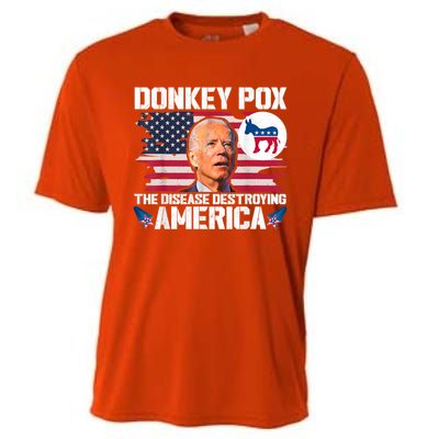 Funny Biden Donkey Pox The Disease Destroying America Cooling Performance Crew T-Shirt