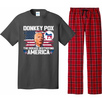 Funny Biden Donkey Pox The Disease Destroying America Pajama Set