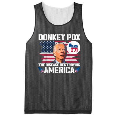 Funny Biden Donkey Pox The Disease Destroying America Mesh Reversible Basketball Jersey Tank