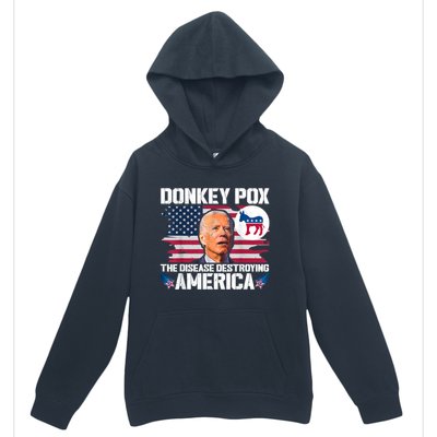 Funny Biden Donkey Pox The Disease Destroying America Urban Pullover Hoodie