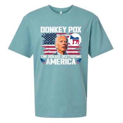 Funny Biden Donkey Pox The Disease Destroying America Sueded Cloud Jersey T-Shirt