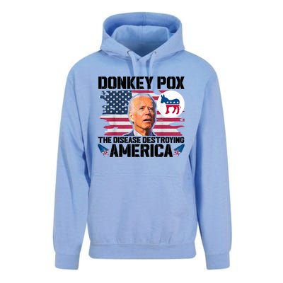 Funny Biden Donkey Pox The Disease Destroying America Unisex Surf Hoodie