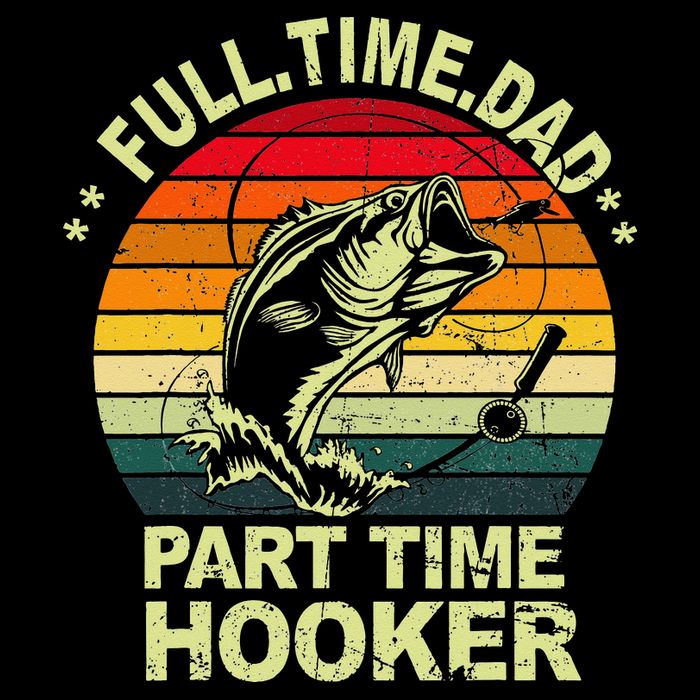 Funny Bass Dad Fishing Full Time Dad Part Time Hooker Toddler Sweatshirt