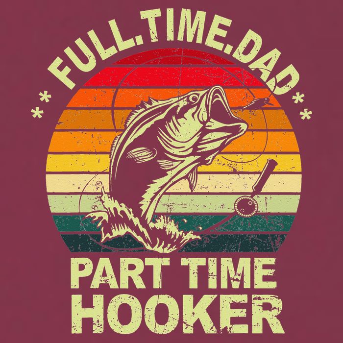Funny Bass Dad Fishing Full Time Dad Part Time Hooker 16oz Travel Tumbler