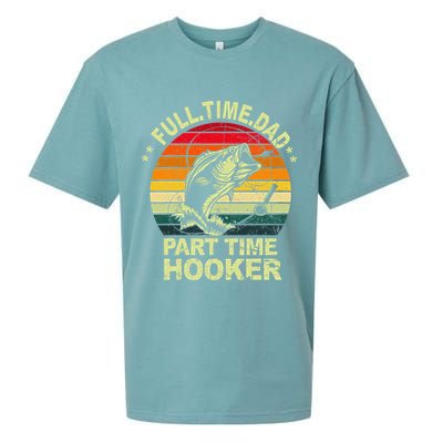 Funny Bass Dad Fishing Full Time Dad Part Time Hooker Sueded Cloud Jersey T-Shirt