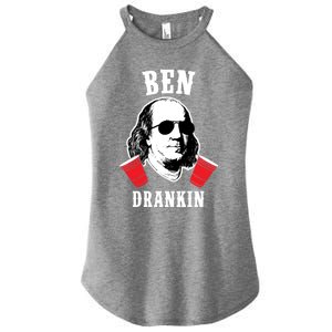 Funny Ben Drankin 4th Of July Aviator American Design Gift Women's Perfect Tri Rocker Tank