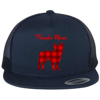 Frenchie Bull Dog Mama Christmas Plaid Gift Flat Bill Trucker Hat