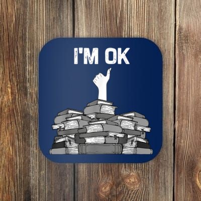 Funny Books Design For Women Avid Reader Bookworm Coaster