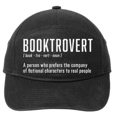 Funny Booktrovert Definition Book Lovers Librarian Bookish 7-Panel Snapback Hat