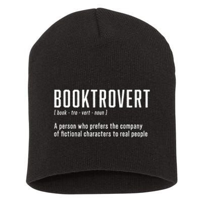 Funny Booktrovert Definition Book Lovers Librarian Bookish Short Acrylic Beanie