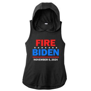 Fire Biden Elect Trump President 2024 Republican Patriot Ladies PosiCharge Tri-Blend Wicking Draft Hoodie Tank