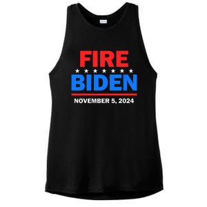 Fire Biden Elect Trump President 2024 Republican Patriot Ladies PosiCharge Tri-Blend Wicking Tank