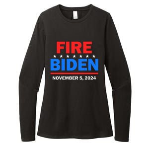 Fire Biden Elect Trump President 2024 Republican Patriot Womens CVC Long Sleeve Shirt