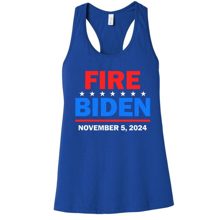 Fire Biden Elect Trump President 2024 Republican Patriot Women's Racerback Tank