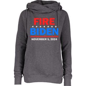 Fire Biden Elect Trump President 2024 Republican Patriot Womens Funnel Neck Pullover Hood