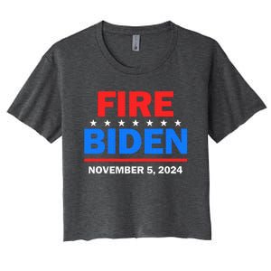 Fire Biden Elect Trump President 2024 Republican Patriot Women's Crop Top Tee