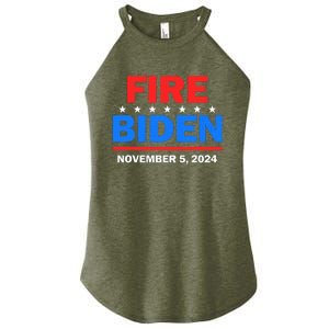 Fire Biden Elect Trump President 2024 Republican Patriot Women's Perfect Tri Rocker Tank