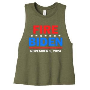 Fire Biden Elect Trump President 2024 Republican Patriot Women's Racerback Cropped Tank