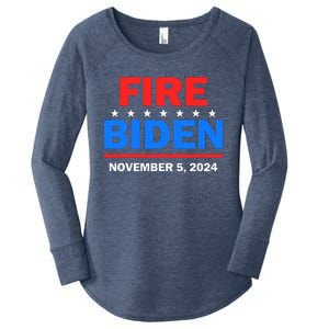 Fire Biden Elect Trump President 2024 Republican Patriot Women's Perfect Tri Tunic Long Sleeve Shirt