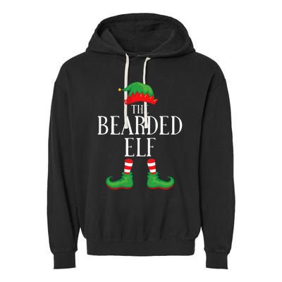 Festive Bearded Elf Group Christmas Costume Garment-Dyed Fleece Hoodie