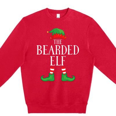 Festive Bearded Elf Group Christmas Costume Premium Crewneck Sweatshirt