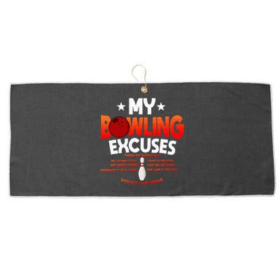 Funny Bowling Excuses Saying Gift Large Microfiber Waffle Golf Towel