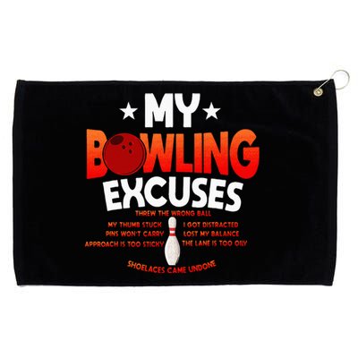 Funny Bowling Excuses Saying Gift Grommeted Golf Towel