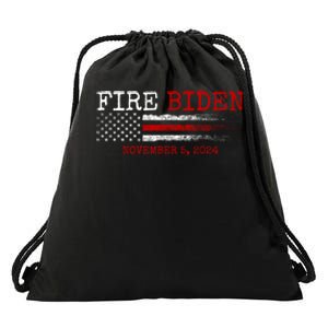 Fire Biden Elect Trump President 2024 Republican Patriot Drawstring Bag