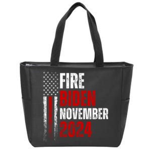 Fire Biden Elect Trump President 2024 Republican Patriot Zip Tote Bag