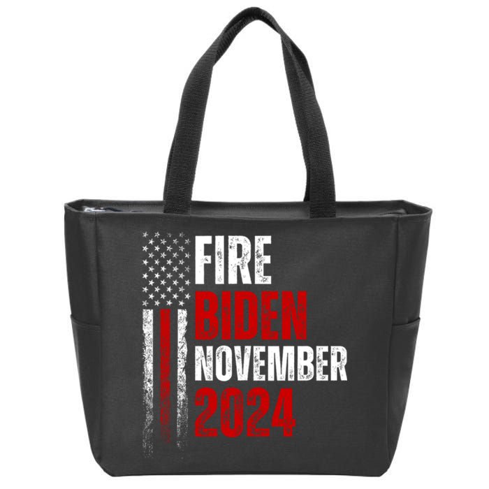 Fire Biden Elect Trump President 2024 Republican Patriot Zip Tote Bag