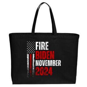 Fire Biden Elect Trump President 2024 Republican Patriot Cotton Canvas Jumbo Tote