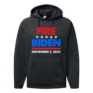 Fire Biden Elect Trump President 2024 Republican Patriot Performance Fleece Hoodie