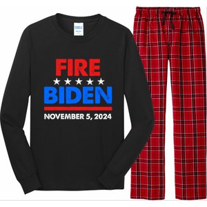 Fire Biden Elect Trump President 2024 Republican Patriot Long Sleeve Pajama Set