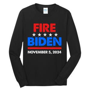 Fire Biden Elect Trump President 2024 Republican Patriot Tall Long Sleeve T-Shirt