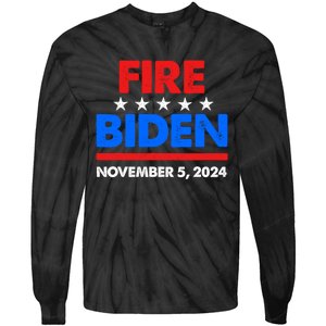 Fire Biden Elect Trump President 2024 Republican Patriot Tie-Dye Long Sleeve Shirt