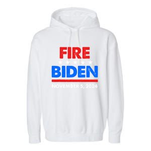 Fire Biden Elect Trump President 2024 Republican Patriot Garment-Dyed Fleece Hoodie