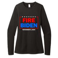 Fire Biden Elect Trump President 2024 Republican Patriot Womens CVC Long Sleeve Shirt