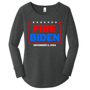 Fire Biden Elect Trump President 2024 Republican Patriot Women's Perfect Tri Tunic Long Sleeve Shirt