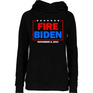 Fire Biden Elect Trump President 2024 Republican Patriot Womens Funnel Neck Pullover Hood