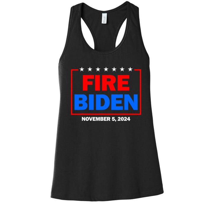 Fire Biden Elect Trump President 2024 Republican Patriot Women's Racerback Tank