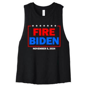 Fire Biden Elect Trump President 2024 Republican Patriot Women's Racerback Cropped Tank