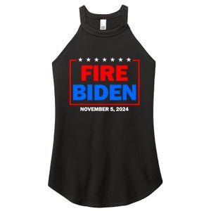 Fire Biden Elect Trump President 2024 Republican Patriot Women's Perfect Tri Rocker Tank