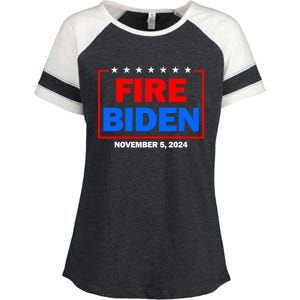 Fire Biden Elect Trump President 2024 Republican Patriot Enza Ladies Jersey Colorblock Tee