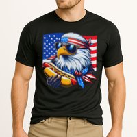 Funny Bald Eagle Hotdog American Flag 4th Of July Patriotic Cooling Performance Crew T-Shirt